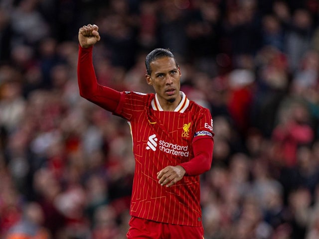 Virgil van Dijk de Liverpool après la victoire de son équipe contre Everton, le 2 avril 2025