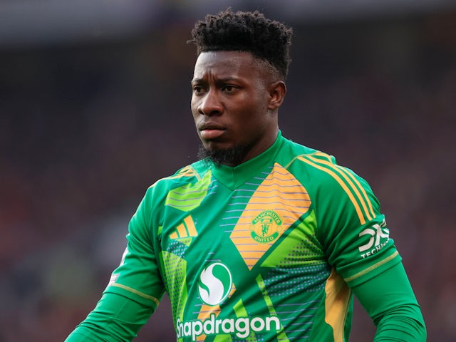 Andre Onana de Manchester United, illustré le 9 mars 2025