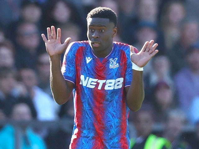 Marc Guehi de Crystal Palace réagit le 5 avril 2025