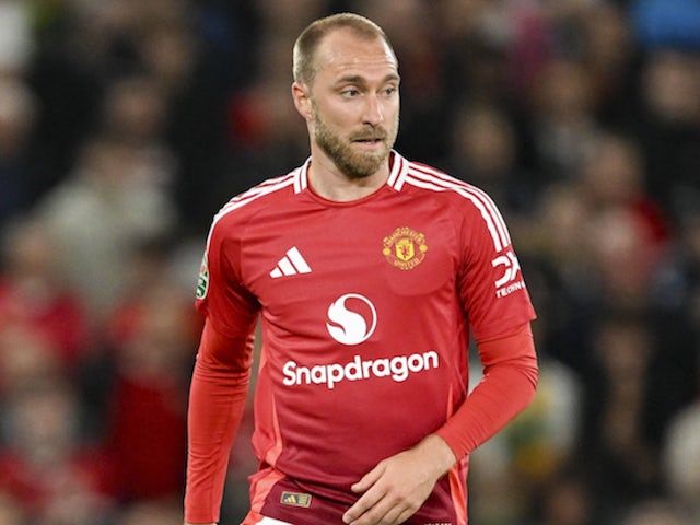 Le milieu de terrain de Manchester United Christian Eriksen le 17 septembre 2024