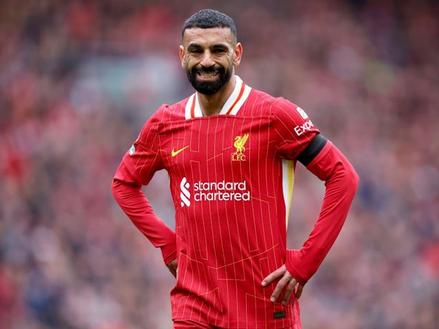 Mohamed Salah de Liverpool lors du match de Premier League de son équipe contre West Ham United, le 13 avril 2025