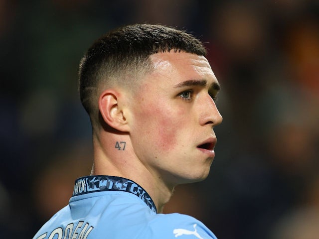 Phil Foden en action de Manchester City le 14 janvier 2025