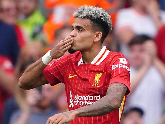 Luis Diaz de Liverpool célèbre le score le 21 septembre 2024