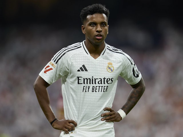 L'attaquant du Real Madrid Rodrygo en action en août 2024.
