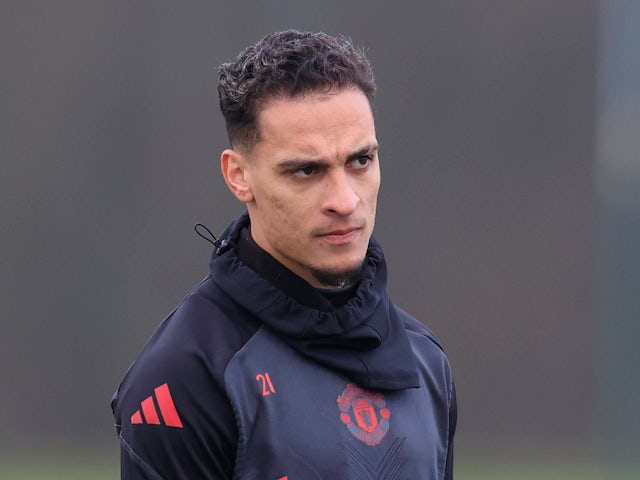 Antony de Manchester United illustré le 22 janvier 2025