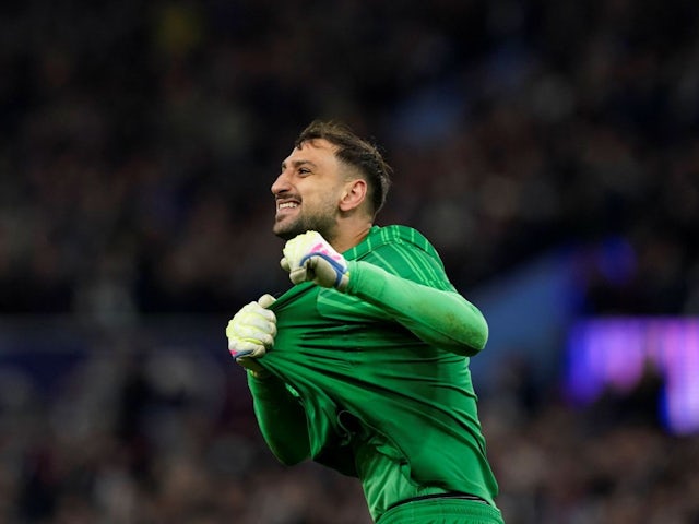 Gianluigi Donnarumma de Paris Saint-Germain après le match de son équipe contre Aston Villa, le 15 avril 2025
