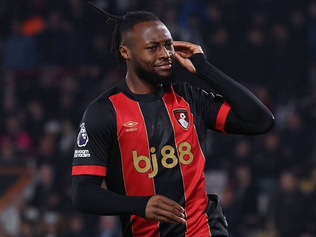 Antoine Semenyo de Bournemouth célèbre après avoir marqué le 14 avril 2025