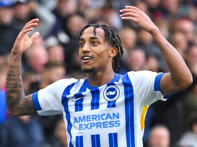 Joao Pedro de Brighton & Hove Albion célèbre le 24 août 2024.
