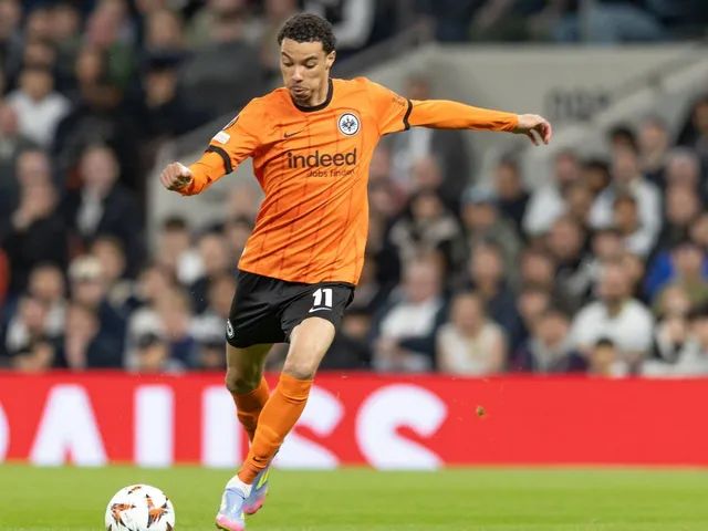 Hugo Ekitike d'Eintracht Francfort lors du match de son équipe contre Tottenham Hotspur, le 10 avril 2025