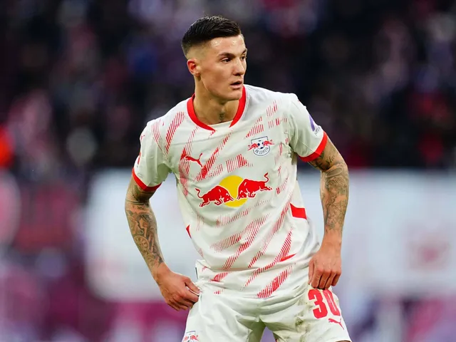 RB Leipzig l'attaquant Benjamin Sesko le 12 janvier 2025