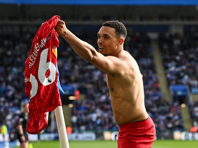 Trent Alexander-Arnold de Liverpool lors du match de Premier League de son équipe contre Leicester City, le 20 avril 2025