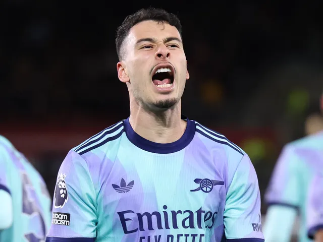 Gabriel Martinelli d'Arsenal célèbre le score le 1er janvier 2025