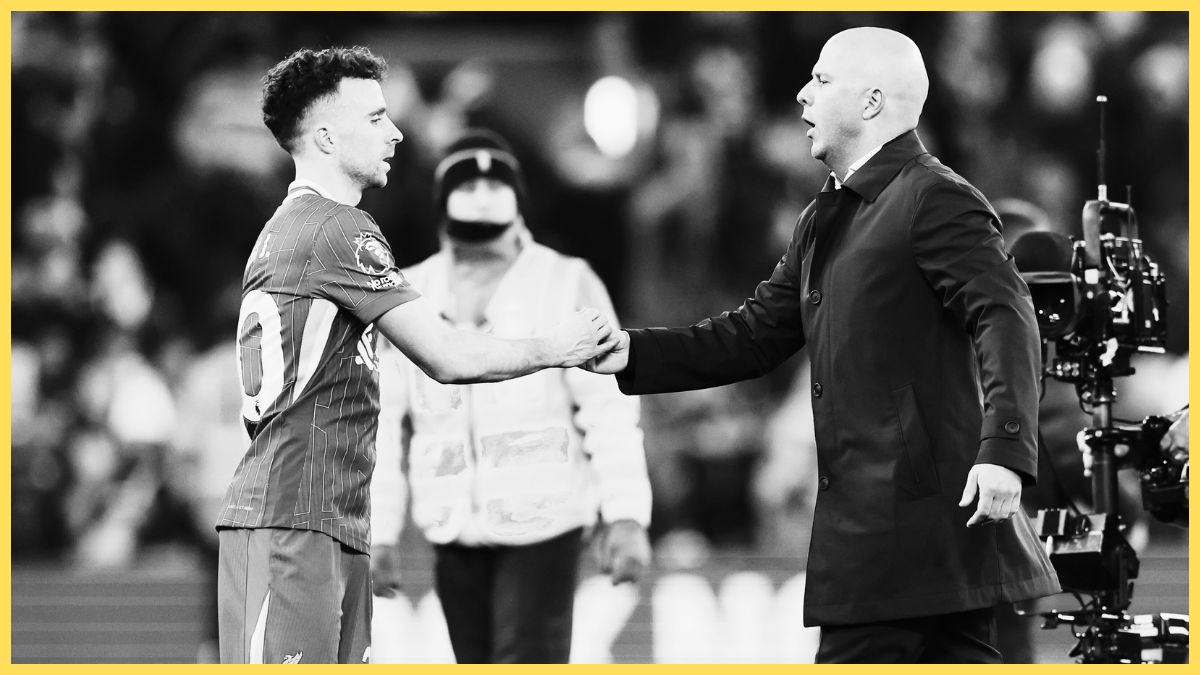 Diogo Jota and Arne Slot