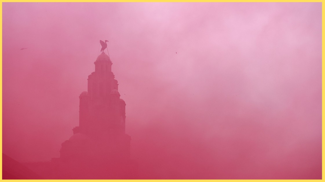 The Royal Liver Building, pictured on the day of Liverpool