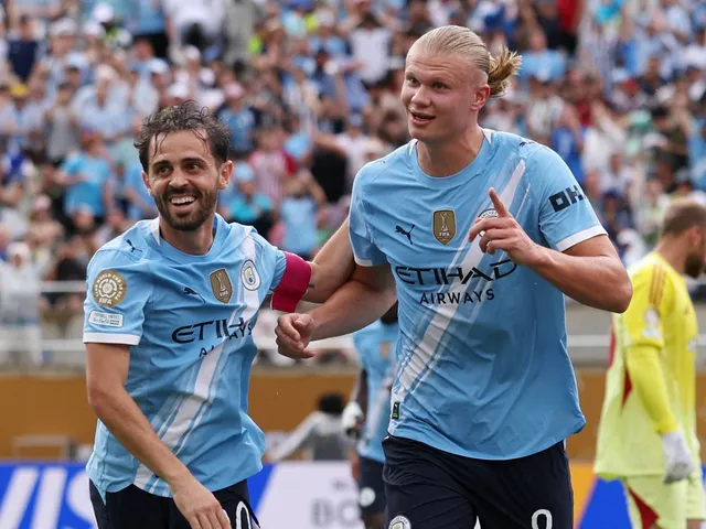 Erling Haaland de Manchester City célèbre après avoir marqué le 26 juin 2025