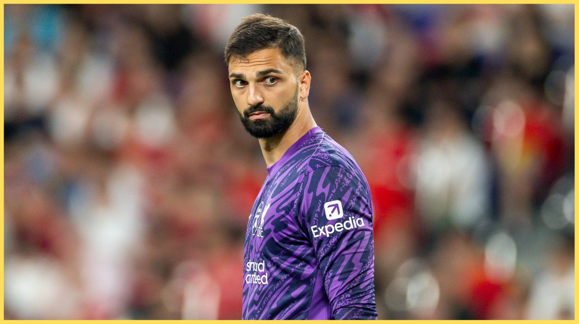 Giorgi Mamardashvili produced an outstanding save in Liverpool