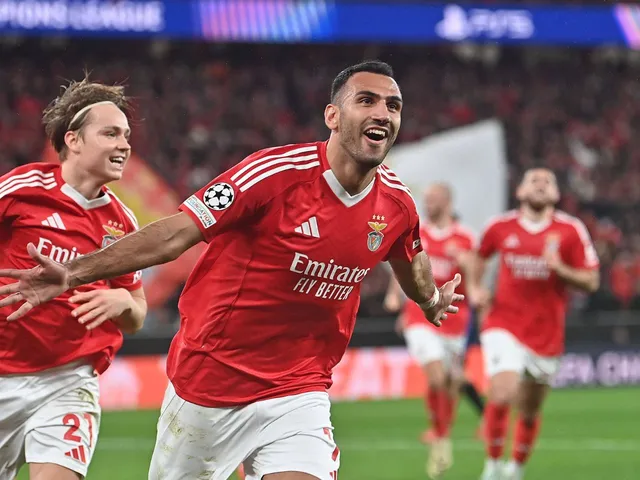 Vangelis Pavlidis de Benfica célèbre après avoir marqué le 21 janvier 2025