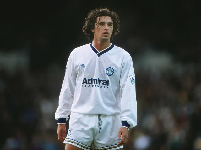 Gary Speed ​​jouant pour Leeds United, le 31 octobre 1992