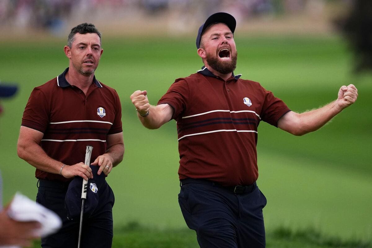 Lowry et McIlroy Seal correspondent à une victoire pour l'Europe dominante après la paire chahuté par les spectateurs