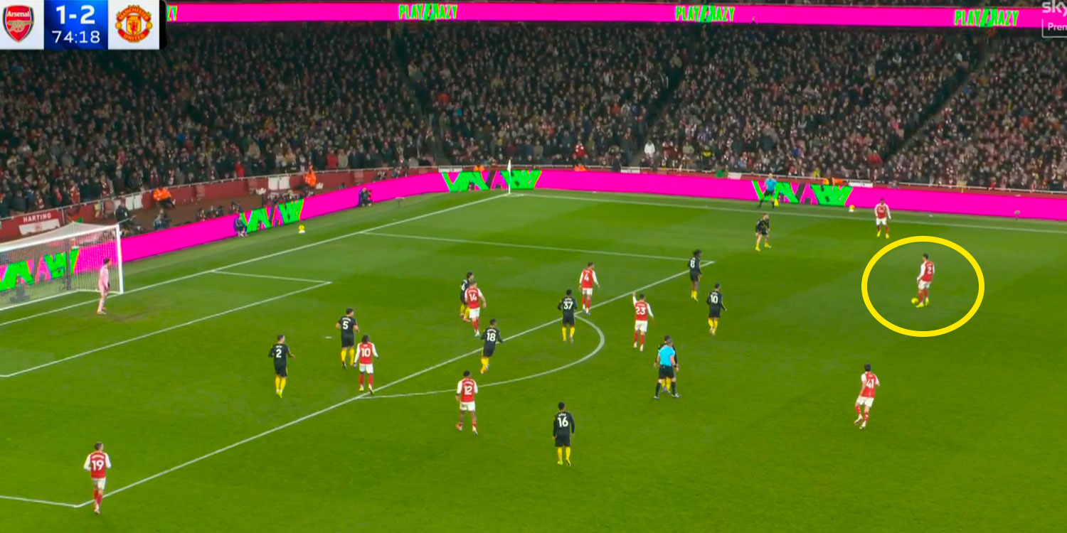 William Saliba joue haut sur le terrain