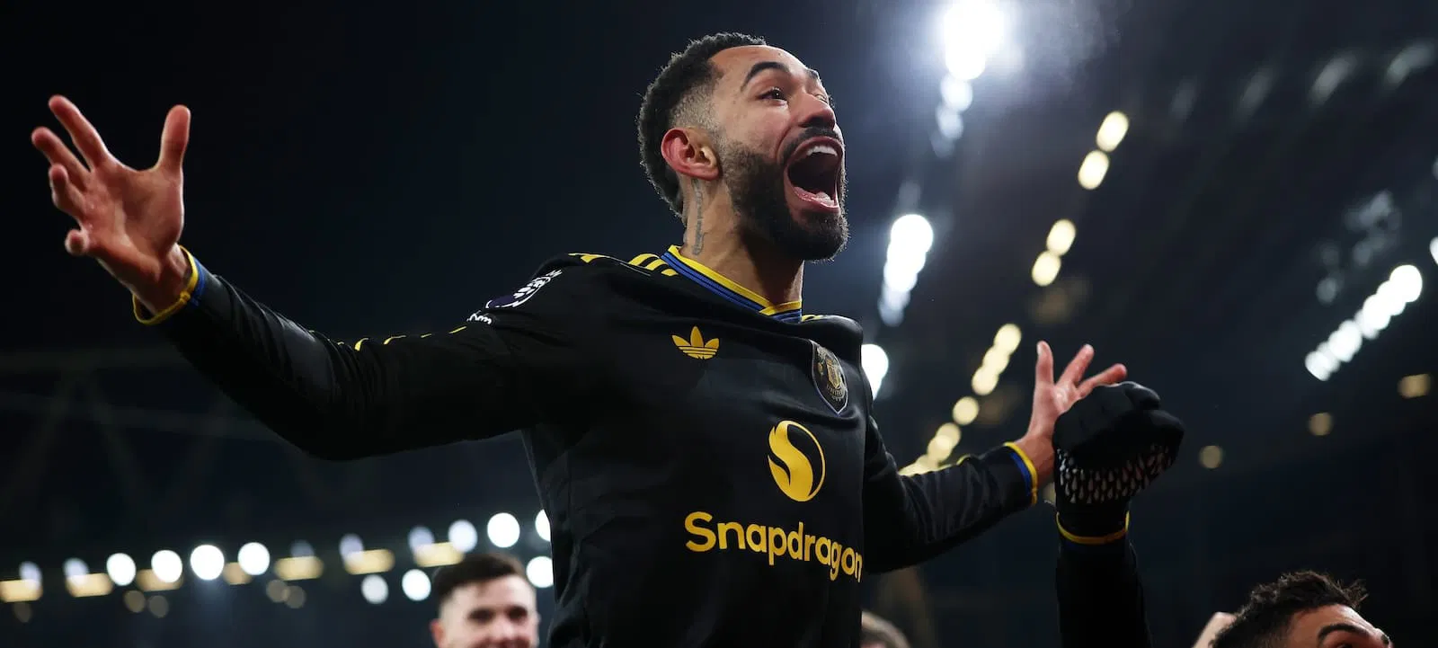 Picture of Matheus Cunha celebrating winning goal vs Arsenal