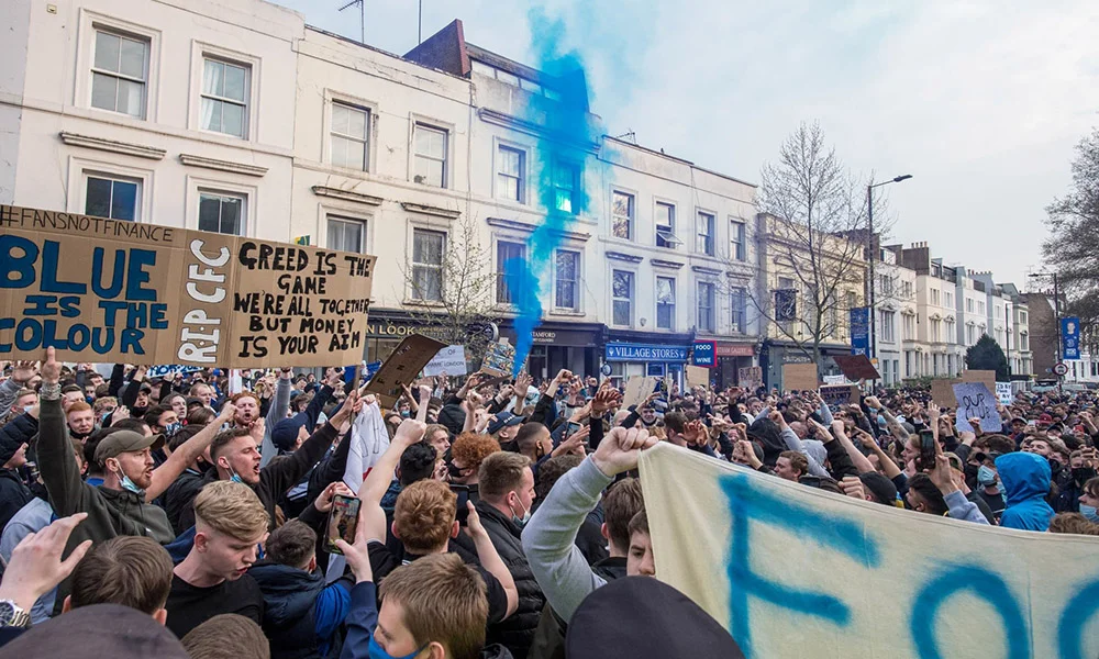 chelsea fans protest stamford bridge
