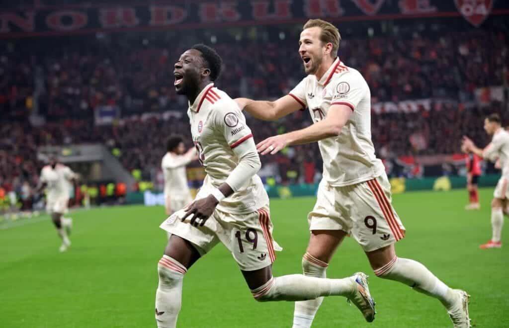 Harry Kane et Alphonso Davies, buteurs du Bayern Munich