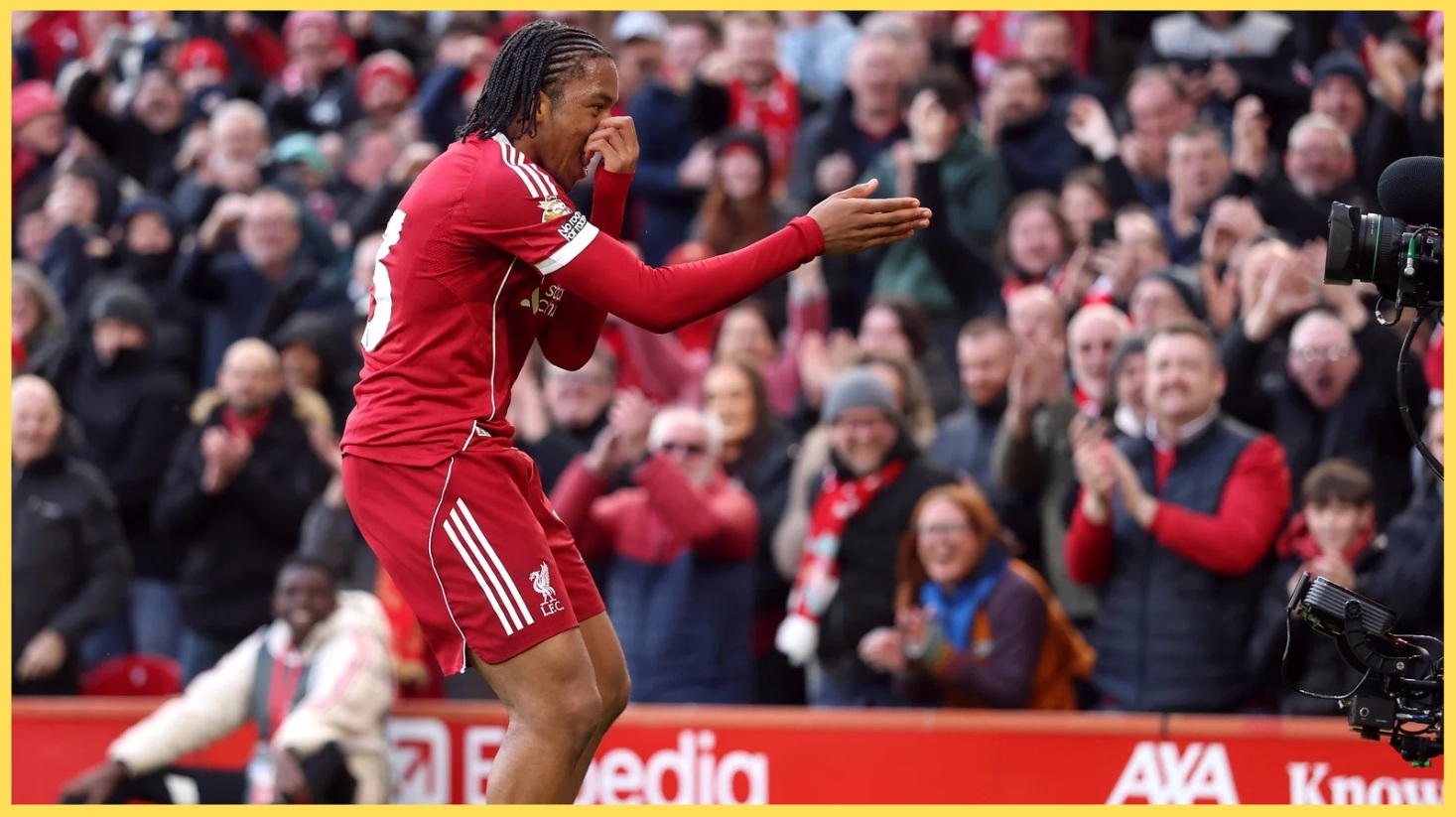 Rio Ngumoha celebrates scoring against Fulham