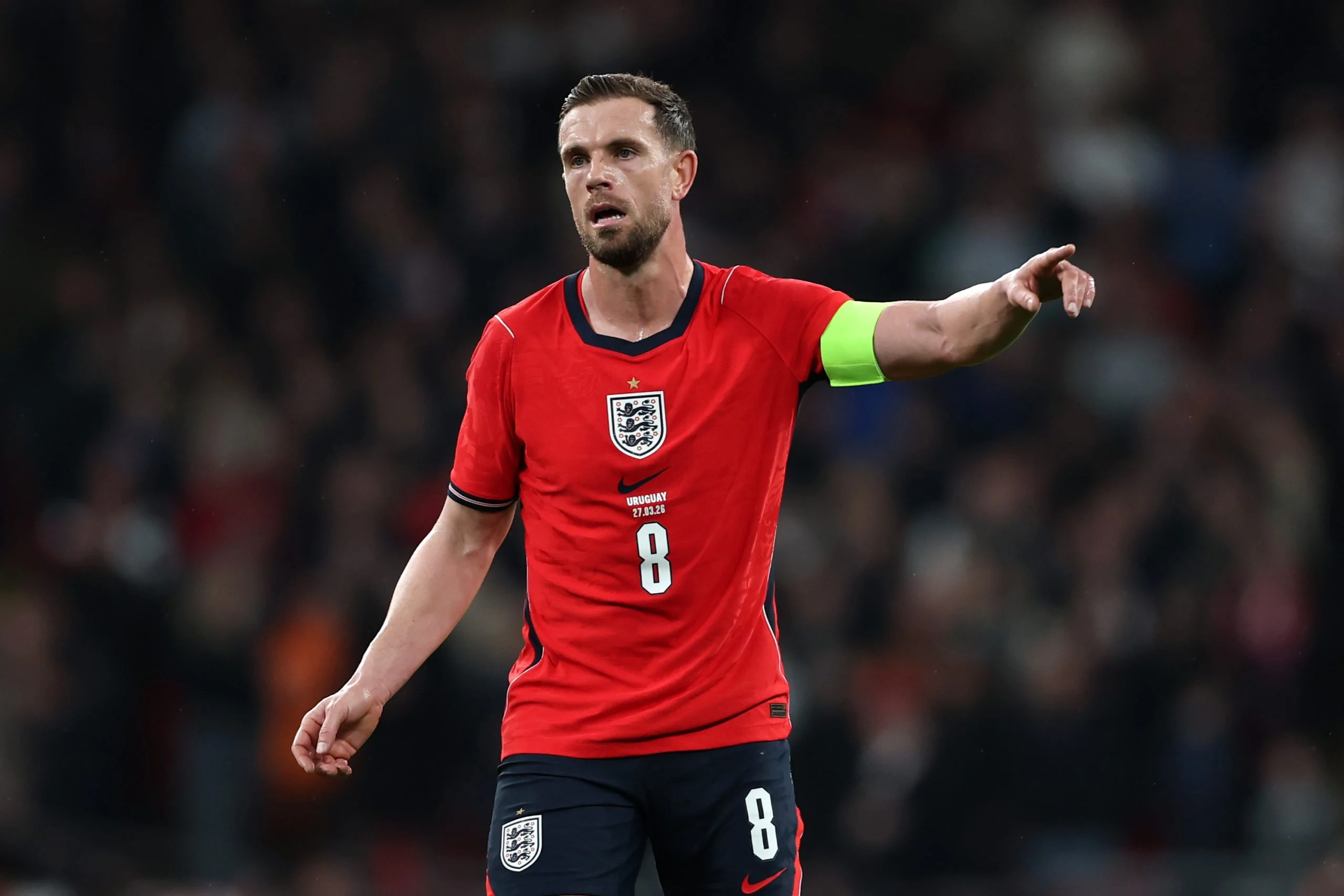 Jordan Henderson of England during the international friendly match between England and Uruguay at Wembley Stadium
