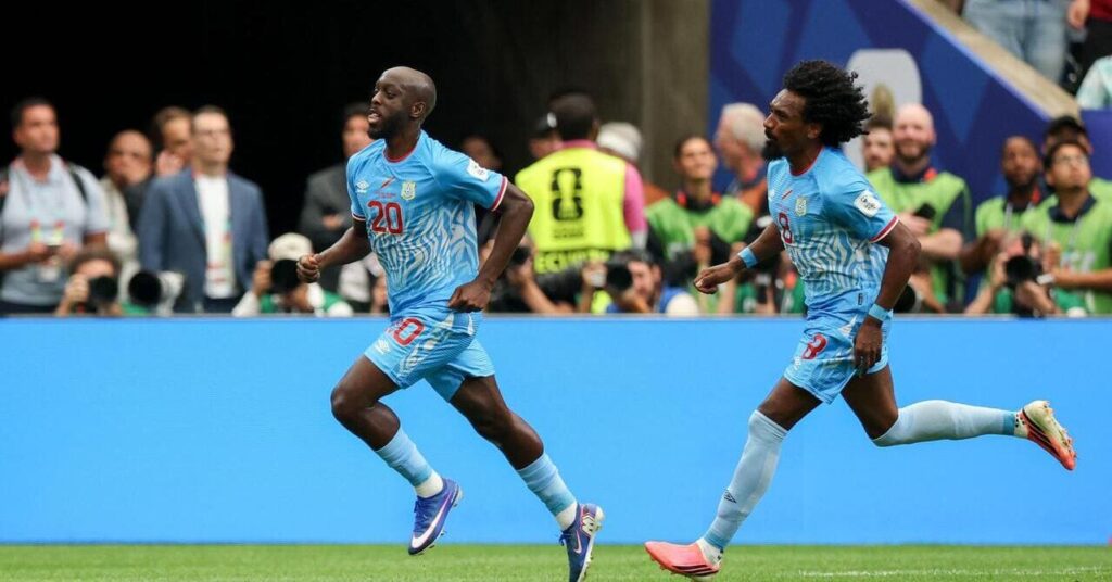 Yoane Wissa célèbre le but de la RD Congo contre le Portugal