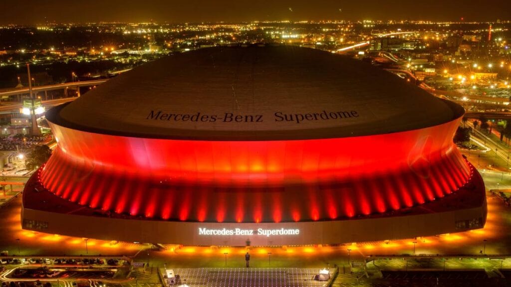 Le Superdome de la Nouvelle-Orléans, domicile de l'équipe de la NFL, les Saints