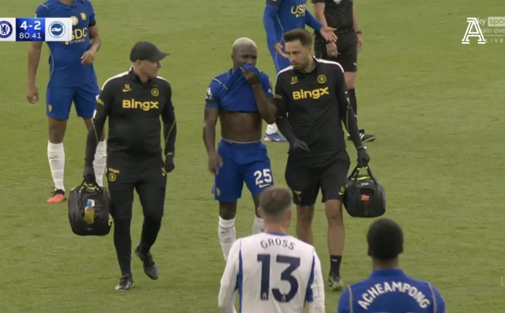 Moises Caicedo in tears as he