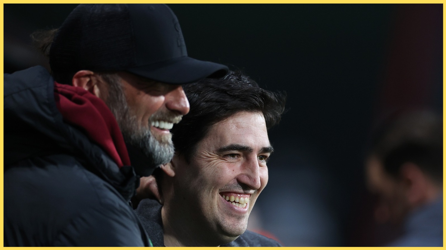 Jurgen Klopp et Andoni Iraola photographiés ensemble en janvier 2024