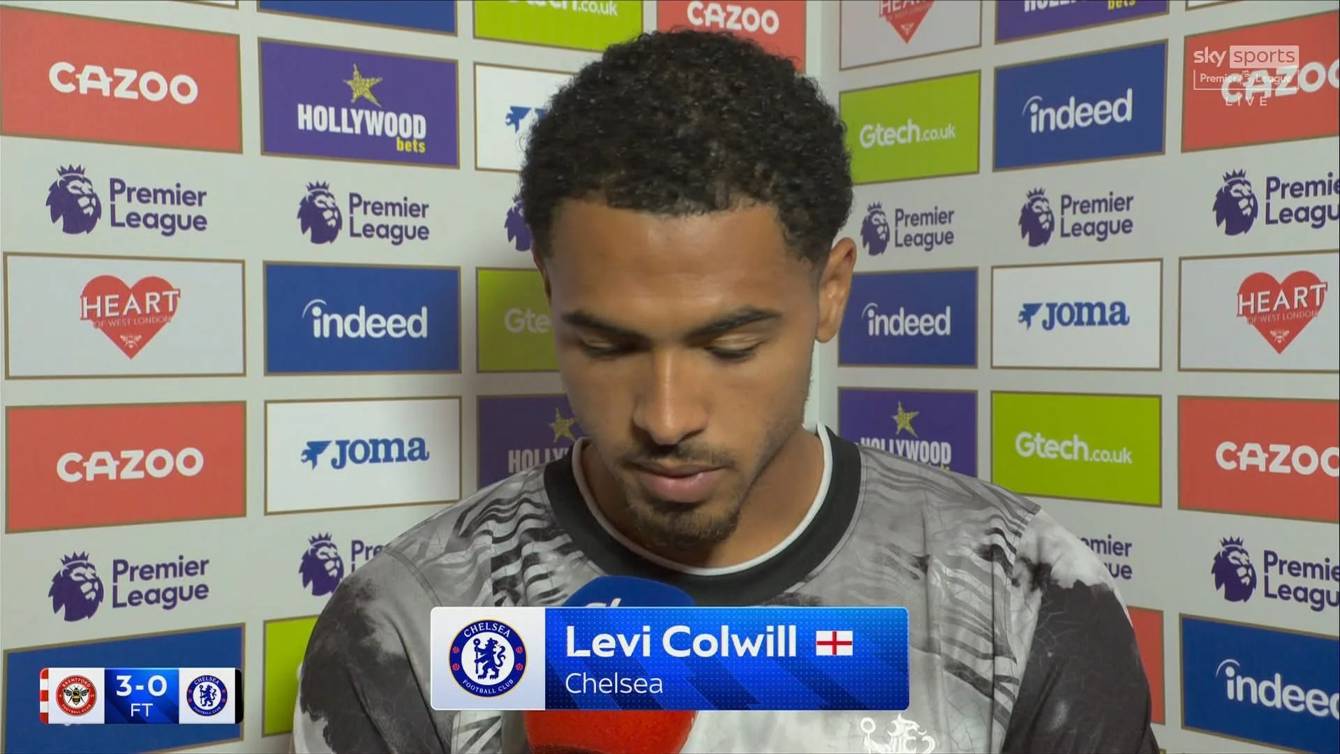 Levi Colwill interviewed after Brentford defeat