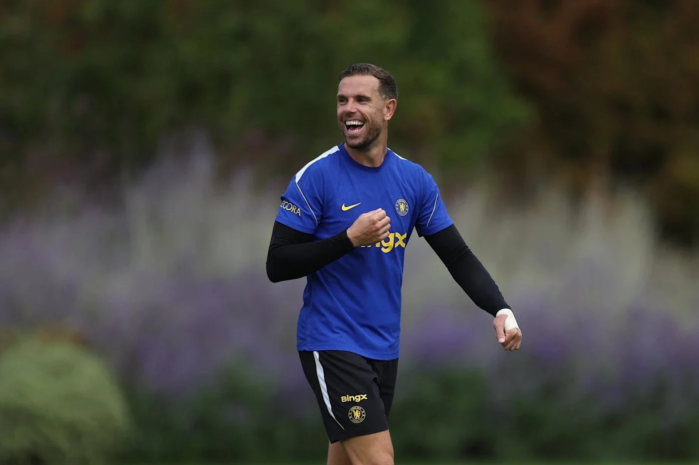 Jordan Henderson in Chelsea training