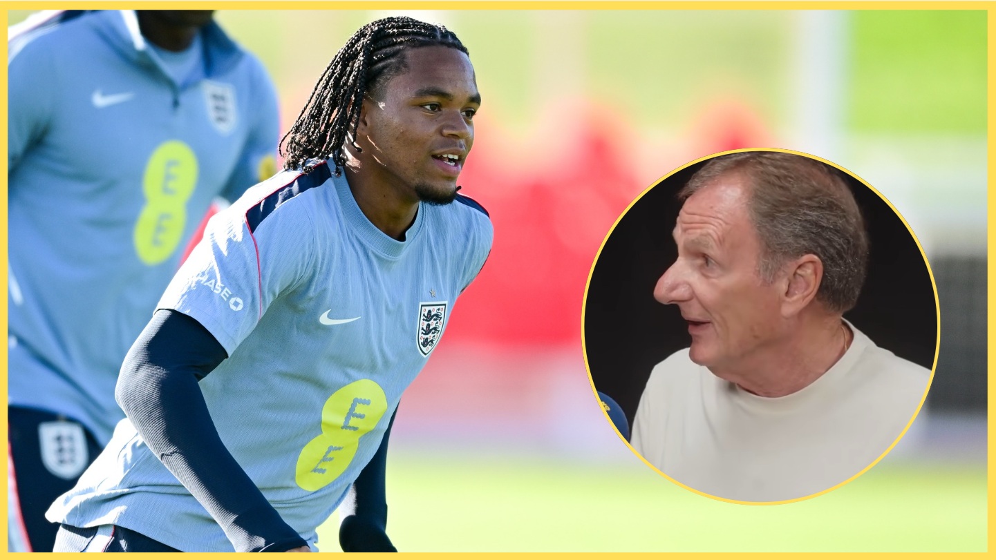 Rio Ngumoha à l'entraînement pour l'Angleterre, avec Phil Thompson en médaillon