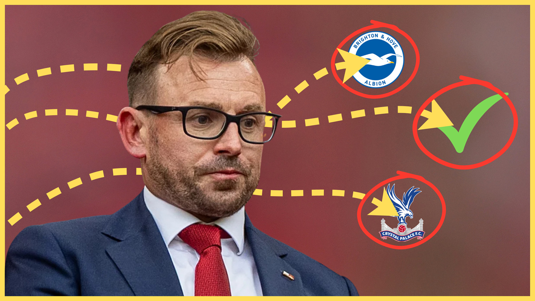 Le directeur sportif de Liverpool, Julian Ward, regarde les cercles rouges avec deux insignes de club de Premier League.