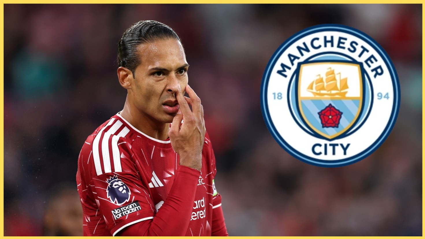 Virgil van Dijk gestures to his teammates during Liverpool